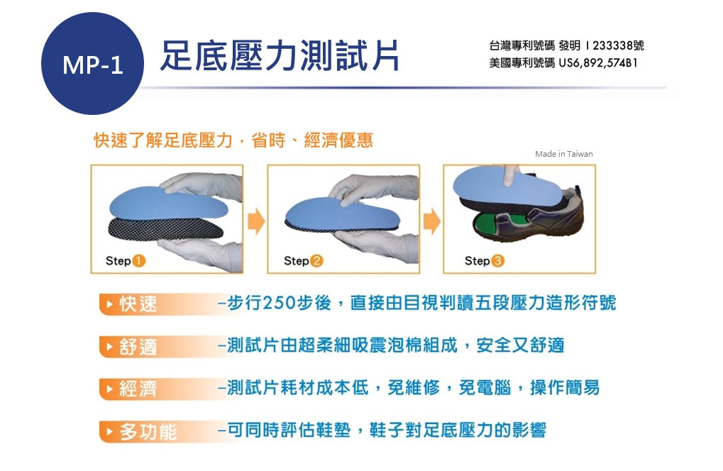 VERS博司科技 MP-1 足底壓力測試片 - 動態鞋墊式足壓測試與使用步驟